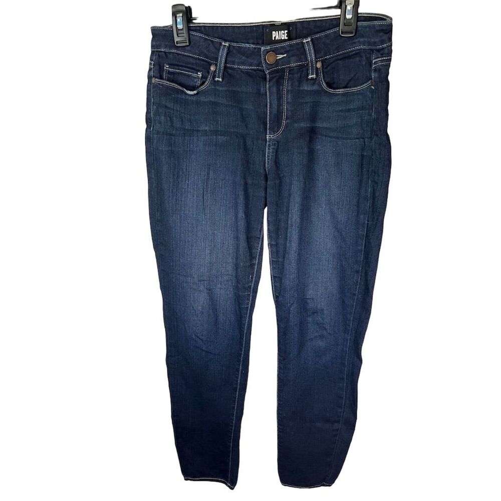 Paige Verdugo Ankle Mid Rise Skinny Jeans Women's Size 30 Dark Wash Blue